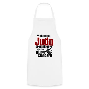 Japanischer Kampfsport Judo - Kochschürze - Weiß - Vorne - AI Model Male 185 dark (185cm)