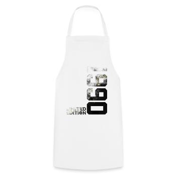 36TH BIRTHDAY 36 YEARS LIMITED EDITION 1990 - Cooking Apron - white - Front - AI Model Male 185 dark (185cm)