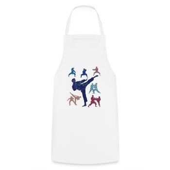 Koreanischer Kampfsport Taekwondo - Kochschürze - Weiß - Vorne - AI Model Male 185 dark (185cm)