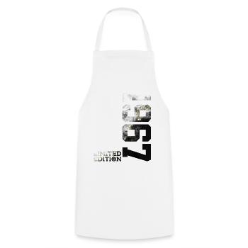 59TH BIRTHDAY 59 YEARS LIMITED EDITION 1967 - Cooking Apron - white - Front - AI Model Male 185 dark (185cm)