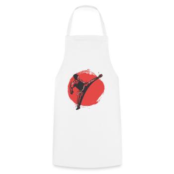 Koreanischer Kampfsport Taekwondo - Kochschürze - Weiß - Vorne - AI Model Male 185 dark (185cm)