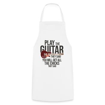 Akustik Spruch Für E-Gitarre Konzert Gitarre - Kochschürze - Weiß - Vorne - AI Model Male 185 dark (185cm)