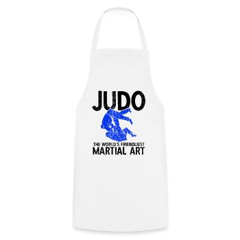 Japanischer Kampfsport Judo - Kochschürze - Weiß - Vorne - AI Model Male 185 dark (185cm)