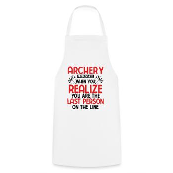 Bogenschießen Archery - Kochschürze - Weiß - Vorne - AI Model Male 185 dark (185cm)