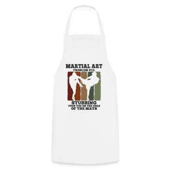 Mixed Martial Arts MMA - Kochschürze - Weiß - Vorne - AI Model Male 185 dark (185cm)