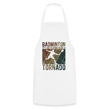 Badminton - Kochschürze - Weiß - Vorne - AI Model Male 185 dark (185cm)
