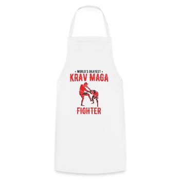 Israelischer Kampfsport Krav Maga - Kochschürze - Weiß - Vorne - AI Model Male 185 dark (185cm)