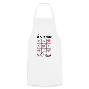 be mine Perfect Match Herz Valentinstag Liebe süß - Kochschürze - Weiß - Vorne - AI Model Male 185 dark (185cm)