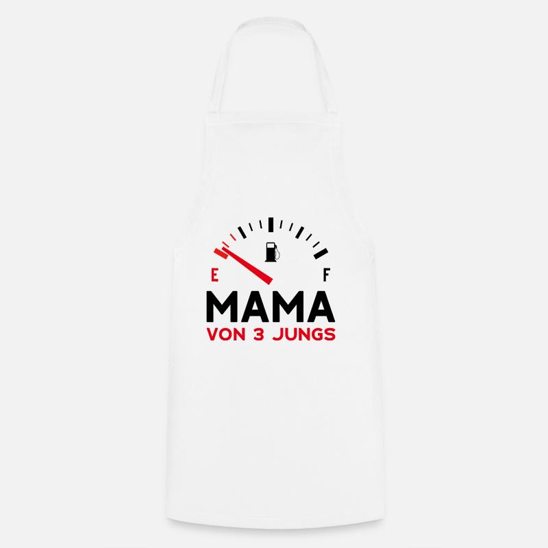 MAMA 3 SÖHNE MUTTERTAG MUTTER DREI JUNGEN - Kochschürze - Weiß