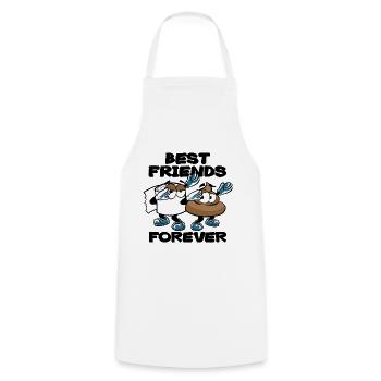 BEST FRIENDS FOREVER DABBING - Kochschürze - Weiß - Vorne - AI Model Male 185 dark (185cm)