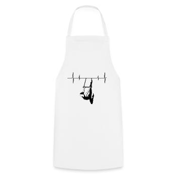 Static Trapeze Artist Circus Gymnastics Heartbeat - Cooking Apron - white - Front - AI Model Male 185 dark (185cm)
