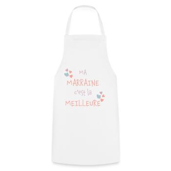 Ma marraine c'est la meilleure - Tablier de cuisine - blanc - Devant - AI Model Male 185 dark (185cm)