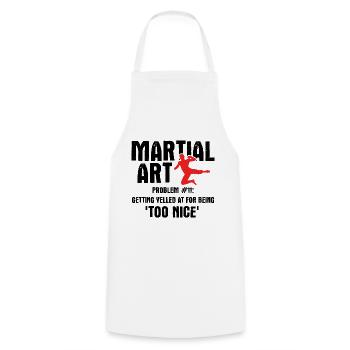 Mixed Martial Arts MMA - Kochschürze - Weiß - Vorne - AI Model Male 185 dark (185cm)