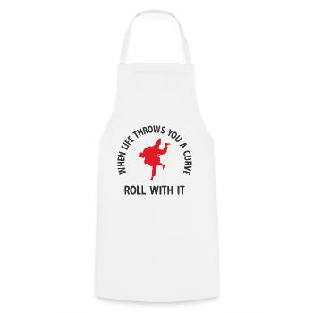 BJJ Jiu Jitsu - Kochschürze - Weiß - Vorne - AI Model Male 185 dark (185cm)