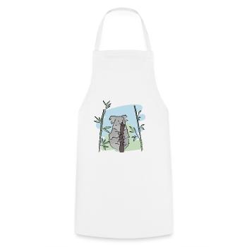 Illustration design "Koala Kisses" - Cooking Apron - white - Front - AI Model Male 185 dark (185cm)