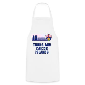 Turks and Caicos Islands Football Team - Cooking Apron - white - Front - AI Model Male 185 dark (185cm)