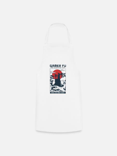 Temple Gamer Fu - Cooking Apron - white
