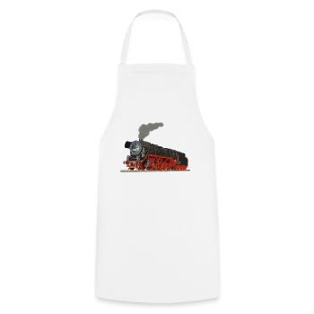 Dampflok Lokomotive Eisenbahn Geschenkidee - Kochschürze - Weiß - Vorne - AI Model Male 185 dark (185cm)