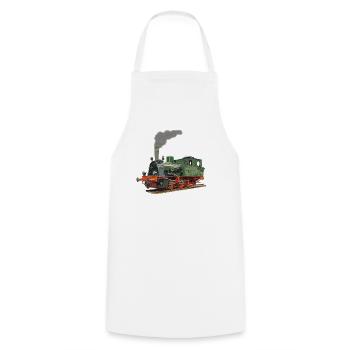 Steam locomotive small locomotive railway - Cooking Apron - white - Front - AI Model Male 185 dark (185cm)
