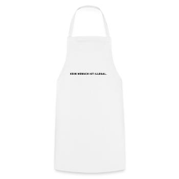 No human being is illegal - Against racism & law - Cooking Apron - white - Front - AI Model Male 185 dark (185cm)