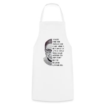 Notorious RBG Shirt Dissent Anti  Political F - Cooking Apron - white - Front - AI Model Male 185 dark (185cm)