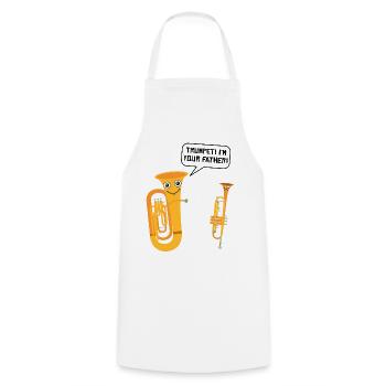 Tuba Blasinstrument Tubist Trompete Blaskapelle - Kochschürze - Weiß - Vorne - AI Model Male 185 dark (185cm)
