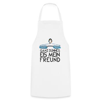 Pinguin sagt ganz dünnes Eis mein Freund - Kochschürze - Weiß - Vorne - AI Model Male 185 dark (185cm)