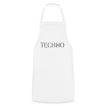 Techno Rave Festival Electro Music Raver - Cooking Apron - white - Front - AI Model Male 185 dark (185cm)