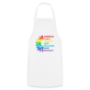 Peace Love Diversity Inclusion Equality Humanity - Kochschürze - Weiß - Vorne - AI Model Male 185 dark (185cm)