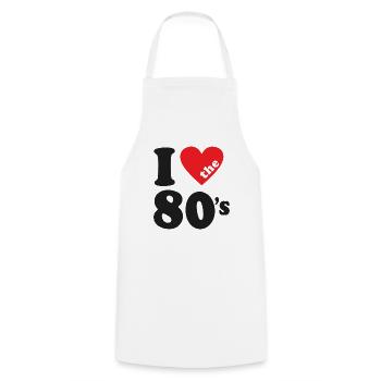 I Love the 80s Retro Carnival 80s Theme Party - Cooking Apron - white - Front - AI Model Male 185 dark (185cm)