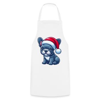 Cute Frenchie The Santa Claus - Cooking Apron - white - Front - AI Model Male 185 dark (185cm)