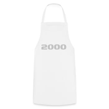 Born 2000 Retro Stripe Modern Birthday Design - Cooking Apron - white - Front - AI Model Male 185 dark (185cm)