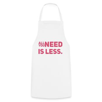 Tout ce dont vous avez besoin est MOINS - Nouveau T-Shirt Design 22/23 - Tablier de cuisine - blanc - Devant - AI Model Male 185 dark (185cm)