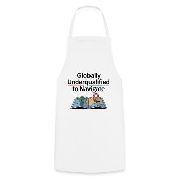 Globally Underqualified Navigation GIS Humor - Cooking Apron - white - Front - AI Model Male 185 dark (185cm)