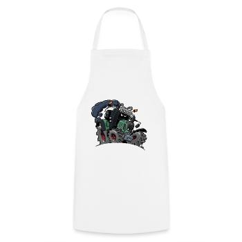 0922 F - Cooking Apron - white - Front - AI Model Male 185 dark (185cm)
