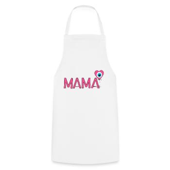 Mama mit Nazar Luftballon - Kochschürze - Weiß - Vorne - AI Model Male 185 dark (185cm)