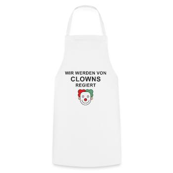 Clown - Kochschürze - Weiß - Vorne - AI Model Male 185 dark (185cm)