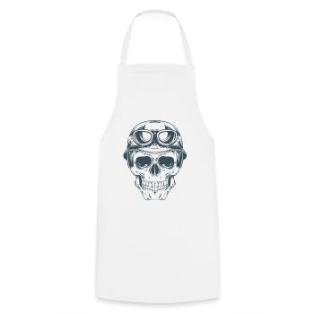 totenkopf motorrad geschenk shirt - Kochschürze - Weiß - Vorne - AI Model Male 185 dark (185cm)