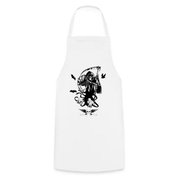mort mort chemise de halloween cimetière - Tablier de cuisine - blanc - Devant - AI Model Male 185 dark (185cm)