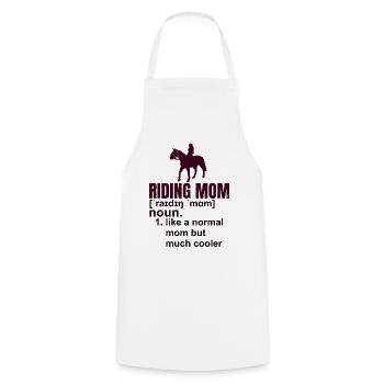 Cadeau mère équitation - Tablier de cuisine - blanc - Devant - AI Model Male 185 dark (185cm)