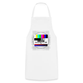 Analoger Fernseher 80er 90er Retro Kein Signal - Kochschürze - Weiß - Vorne - AI Model Male 185 dark (185cm)