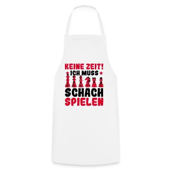 Keine Zeit Ich muss Schach spielen Lustiger Spruch - Kochschürze - Weiß - Vorne - AI Model Male 185 dark (185cm)