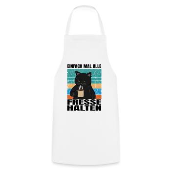Einfach Mal Alle Fresse Halten - Kochschürze - Weiß - Vorne - AI Model Male 185 dark (185cm)