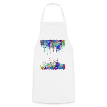 Crazy Multicolored Running Splashes 2 - Tablier de cuisine - blanc - Devant - AI Model Male 185 dark (185cm)