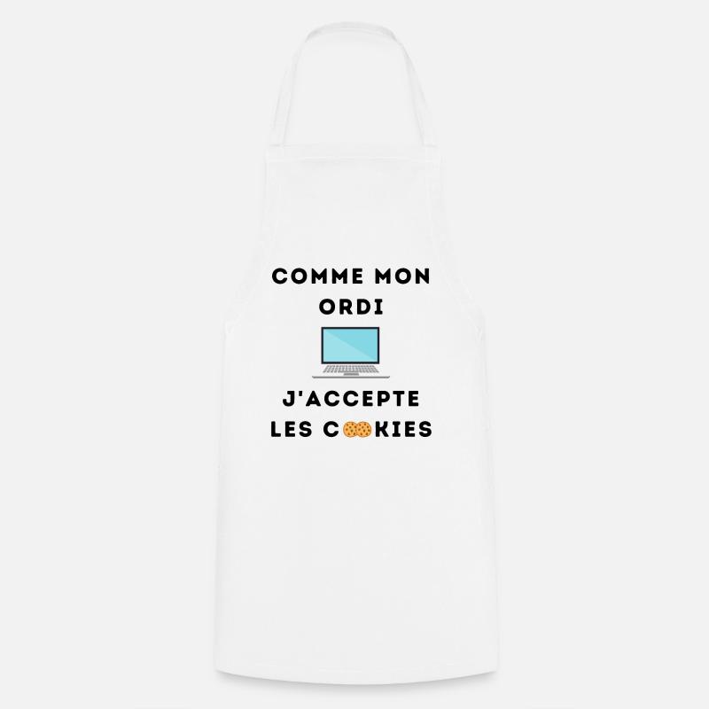 Comme mon ordi j'accepte les cookies - Tablier de cuisine - blanc