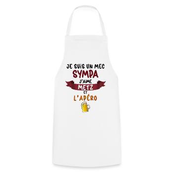 Metz Foot Homme Messin Apéro Bière - Tablier de cuisine - blanc - Devant - AI Model Male 185 dark (185cm)