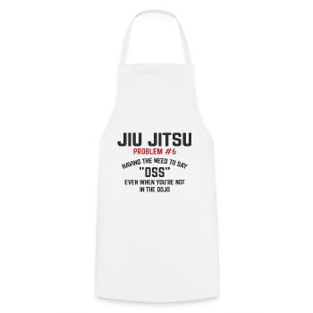 BJJ Jiu Jitsu - Kochschürze - Weiß - Vorne - AI Model Male 185 dark (185cm)