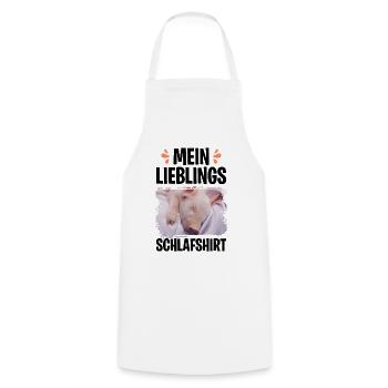 Mein lieblings Schlafshirt Teacup Schwein Minischw - Kochschürze - Weiß - Vorne - AI Model Male 185 dark (185cm)