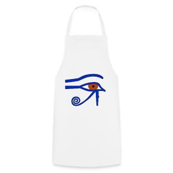 Egyptian Ujat Eye - Cooking Apron - white - Front - AI Model Male 185 dark (185cm)