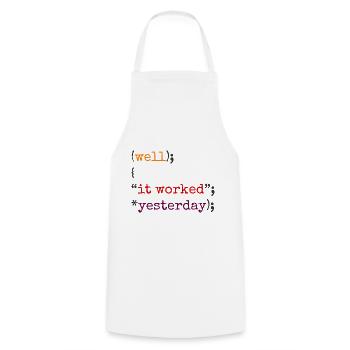 Software Ingenieur Informatiker Programmierer - Kochschürze - Weiß - Vorne - AI Model Male 185 dark (185cm)